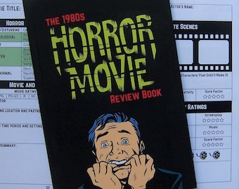 The 1980s Horror Movie Review Journal | Hardcover Scary Movie Tracker | '80s Horror Movies Logbook | Scary Cinema Gift