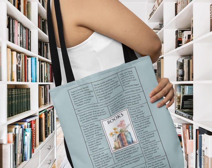 Bookish Quotes All-Over Print Tote Bag