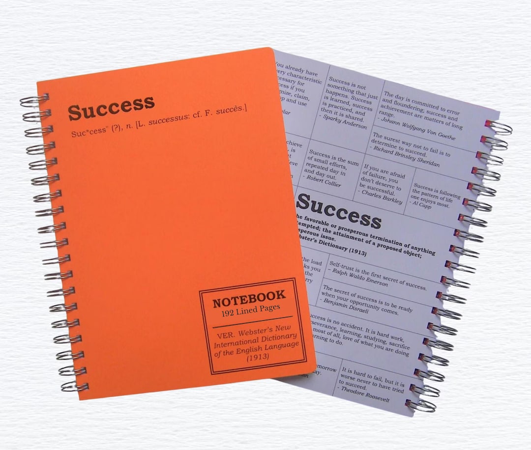 Success Quotes Spiral Notebook | 192 Lined Pages | 10x7 Motivational ...