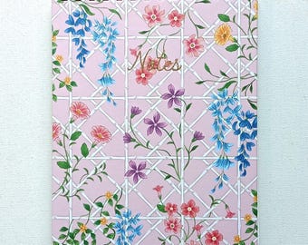 CLEMENTINE PAPER INC. Floral Hardcover Notebook | Large 10.75" x 8.25" Top-Spiral Lined Journal | Pink Botanical Writing Notebook