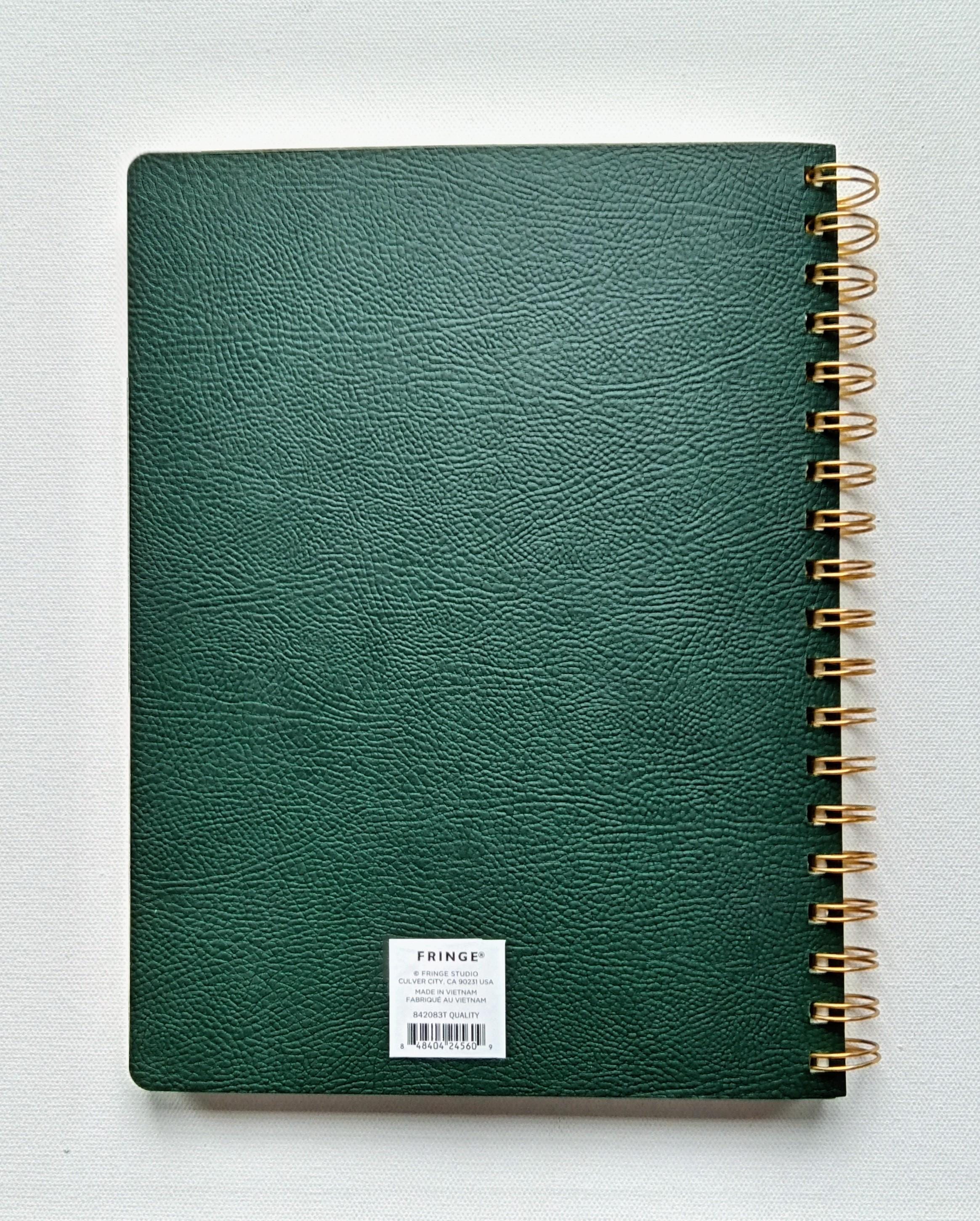 FRINGE STUDIO Forest Green Spiral Notebook | 9.75