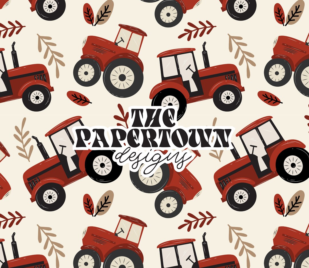 Red Farm Pattern Red Tractor Seamless, Boy Pattern, Farm Pattern, Repeat Pattern ...