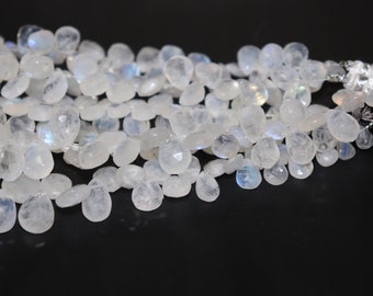 AAA+ rainbow moonstone faceted heart shape briolettes loose gemstone beads 8mm-9mm size rainbow moonstone necklace jewelry 32 pecs