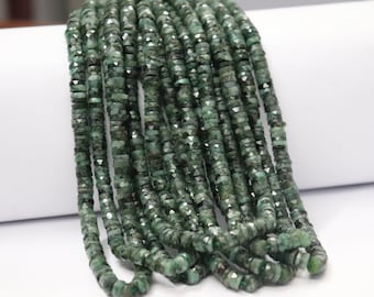 Emerald Faceted Tyre Shape Beads   Emerald Wheel cut Beads    Emerald Heishi beads   Emerald Heishi Tyre Beads