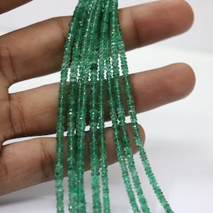 AAA+ Quality Emerald Faceted Rondelle Beads   Emerald Faceted  Beads  Zambia Emerald Rondelle Beads Zambian  Emerald Beads Strand