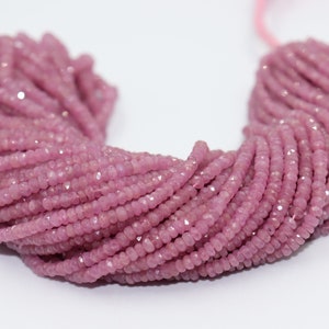 16 inches Natural Pink Sapphire Faceted Rondelle Beads  Sapphire Pink Beads  Pink Beads  Pink Sapphire Beads Wholesale Beads