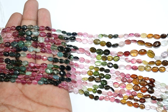 AAA Quality Multi Tourmaline Smooth Oval Shape Beads 57mm