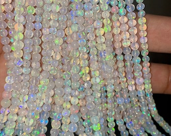 MULTI FIRE Ethiopia Opal Beads   Natural Welo Fire Opal Bead  AAA+ Welo Fire Ethiopian Opal Smooth Round Beads  3.5-6mm Ethiopian Opal Round