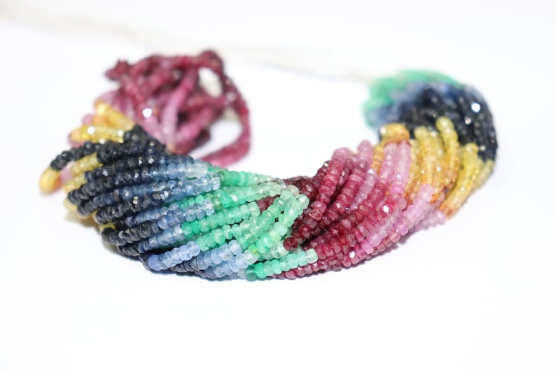quality Multi Precious Faceted Rondelle Beads Precious Multi Beads Multi Rainbow Beads 3.5mm Multi Sapphire Beads Wholesale Beads AAA
