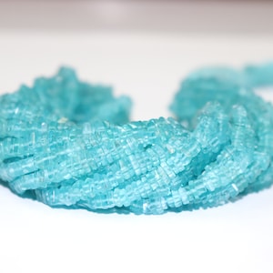 Perline di forma quadrata apatite cielo Perline quadrate Heishi di apatite cielo Perline semplici di apatite cielo Perline all'ingrosso Corniola pianura