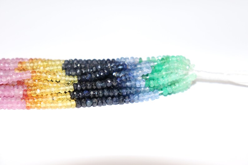 quality Multi Precious Faceted Rondelle Beads Precious Multi Beads Multi Rainbow Beads 3.5mm Multi Sapphire Beads Wholesale Beads AAA