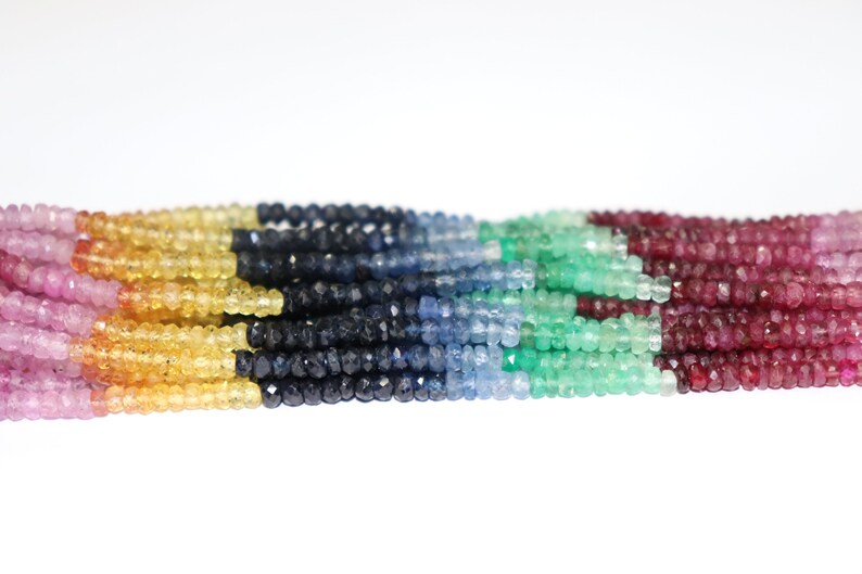 quality Multi Precious Faceted Rondelle Beads Precious Multi Beads Multi Rainbow Beads 3.5mm Multi Sapphire Beads Wholesale Beads AAA