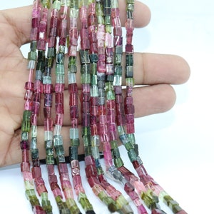 AAA+ Multi Tourmaline Smooth Long Square Shape Beads   Excellent Tourmaline Square Shape Beads   Tourmaline Plain beads   Wholesale Beads