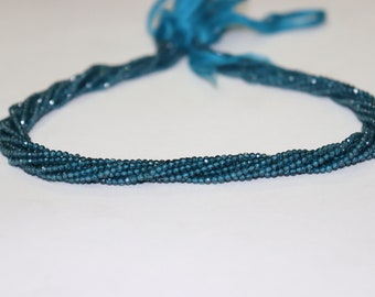 London Blue Topaz Faceted Rondelle Beads   Topaz Coated Beads  2mm Blue topaz Rondelle beads  London BT beads Wholesale Beads