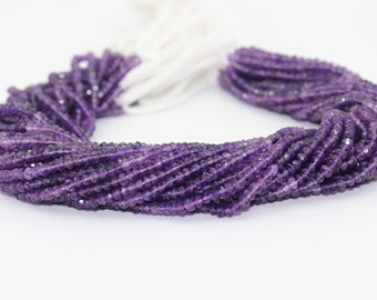 African Amethyst Faceted Rondelle Beads    Amethyst Shaded Faceted  Beads   Amethys  Rondelle Beads   Amethyst Beads Strand