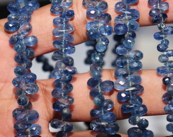 Kyanite Faceted Drops Shape Beads   Kyanite Briolette   Kyanite Drops bead   Kyanite Side Cut Drops Wholesale Beads