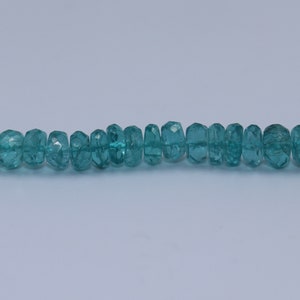AAA+ Natural Sky Apatite Faceted Rondelle Beads  6mm Apatite Beads  Apatite Rondelle Beads  Apatite Beads Strand