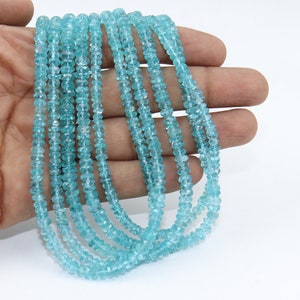 Natural Apatite Faceted Rondelle Beads  AAA Quality Apatite Beads  5-6mm Apatite Rondelle Beads  Apatite Beads For Jewelry Making