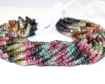 Multi Tourmaline Faceted Rondelle Beads  5mm Tourmaline Faceted Beads   Tourmaline Rondelle beads   Natural Gemstone Wholesale Beads