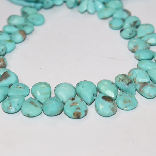 100% Naturel Arizona Turquoise Facettes Forme de Poire Perles Turquoise Perles Facettes Turquoise Briolette Perles Turquoise Perles Turquoise