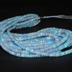 Tanzanite Blue Opal Smooth Rondelle Bead   Welo Opal Bead 3-5mm Ethiopian Opal Rondelle beads Blue Opal Plain Beads  Fire Opal Beads Jewelry