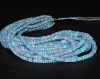 Tanzanite Blue Opal Smooth Rondelle Bead   Welo Opal Bead 3-5mm Ethiopian Opal Rondelle beads Blue Opal Plain Beads  Fire Opal Beads Jewelry