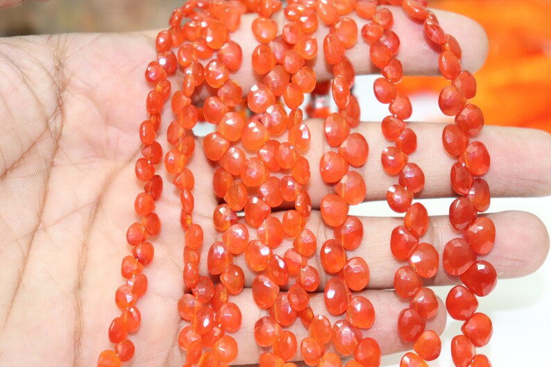 On Sale Carnelian Faceted Heart Shape Beads Carnelian Heart bead Carnelian Side Cut Heart Wholesale Beads Carnelian Briolette