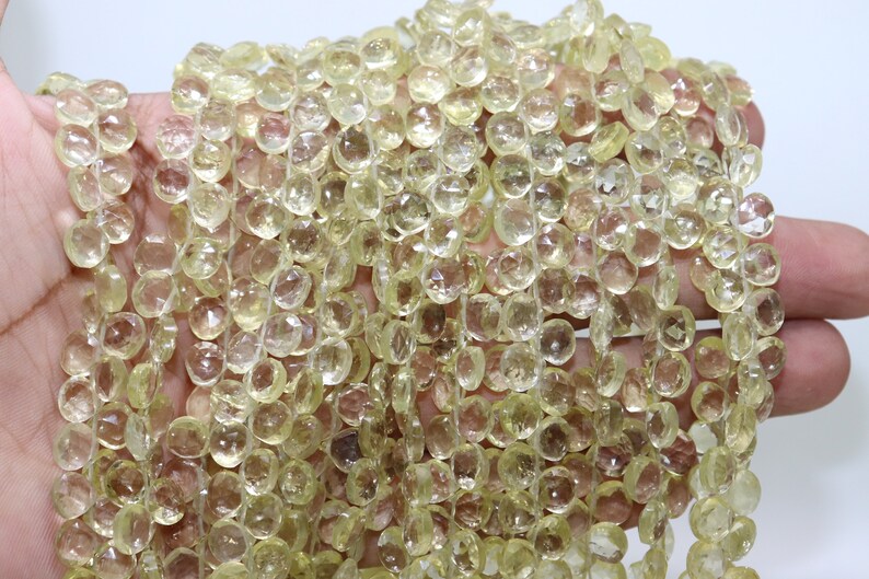 Lemon Quartz Faceted Heart Shape Lemon Quartz Briolette Lemon Quartz Heart bead Lemon Quartz Side Cut Heart Wholesale Beads