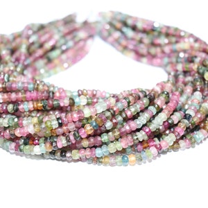 Multi-toermalijn gefacetteerde rondelle kralen 4 mm toermalijn disco kralen mix toermalijn disco rondelle kralen voor sieraden groothandel kralen