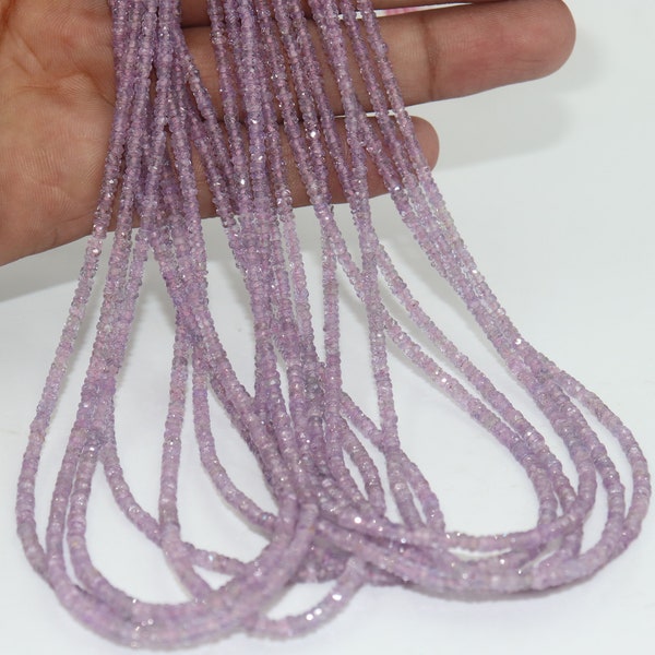 100% Natural Rare Purple Sapphire Faceted Rondelle Beads  Purple Sapphire Beads  Purple Sapphire Faceted  3mm Purple Sapphire Beads