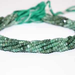 Emerald Faceted Rondelle Beads   Emerald Shaded Faceted  Beads  Emerald Rondelle Beads  Emerald Beads Strand
