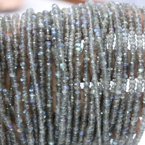 AAA+ Labradorite Faceted Rondelle Beads Labradorite Beads 4mm Labradorite Rondelle Beads Labradorite Bead Strand Blue Fire Labradorite