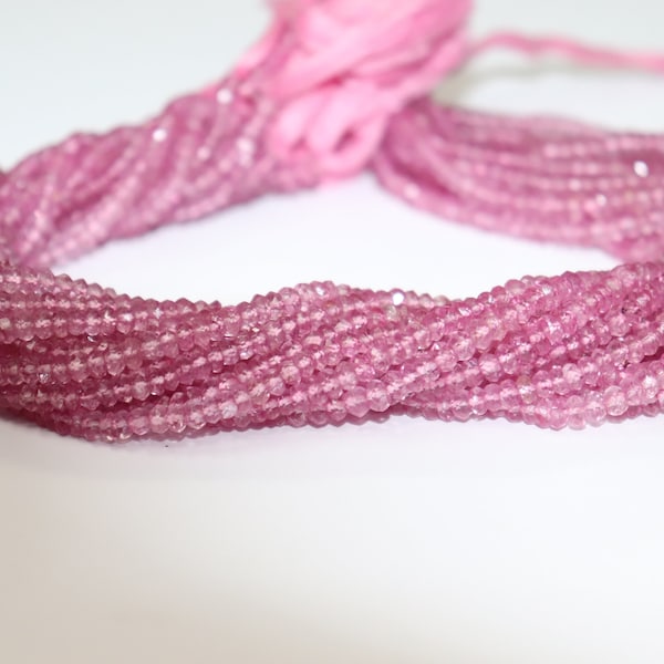 Pink Topaz Faceted Rondelle Beads   Topaz Coated Beads   Pink topaz Rondelle beads  Pink Topaz beads Wholesale Beads