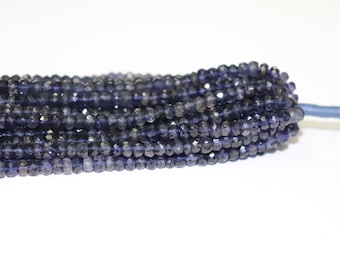 Iolite Rondelle BeadsNatural Iolite Faceted Rondelle BeadsWater Sapphire BeadsWater Sapphire Gemstone Beads6-7 MM8 InchSI-2620