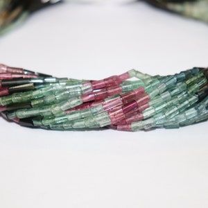 AAA Multi Tourmaline Smooth Tube | Plain Beads | Tourmaline Gemstone Smooth Beads | 3*6mm Multi tourmaline Tube  | Tourmaline Fancy Shape