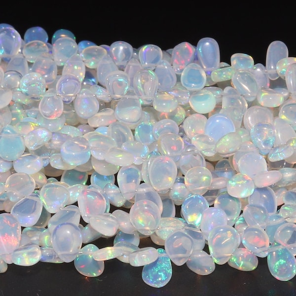 AAA Ethiopian Opal Smooth Pear Shape Beads  5*7-7*9mm  Ethiopian Opal Plain Pear Shape bead  Opal Plain Drops Beads  Fire Opal Beads