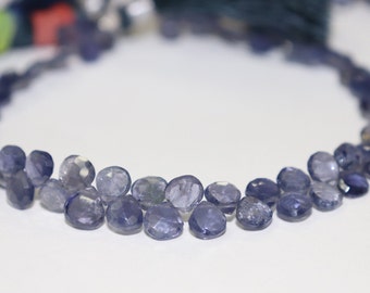 Iolite Faceted Heart Shape Beads  Iolite Briolette   Iolite Heart bead  Iolite Side Cut Heart  Wholesale Beads  Iolite Beads  Jewelry Beads