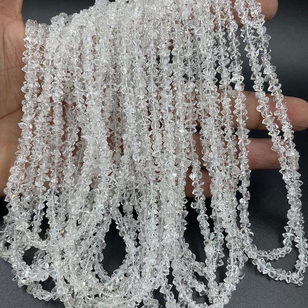 AAA+ Clear White Herkimer Diamond Quartz  Nuggets Beads  Raw Diamond   Diamond Gemstone Beads  Herkimer Rough Stone  Herkimer Diamond Beads