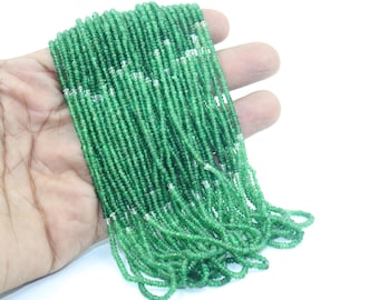 AAA+ Quality Tsavorite Smooth Rondelle Beads   2.5 mm Tsavorite Smooth Shaded Beads  Green Garnet Rondelle Beads  Tsavorite Gemstone Strand