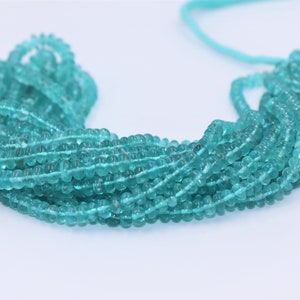 Apatite Smooth Rondelle Beads  AAA Quality Apatite Beads 3-5mm Apatite Rondelle Beads  Smooth Apatite Beads Strand  Plain Beads