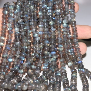 Labradorite Smooth Rondelle Beads  6-7mm  Labradorite Plain Rondelle Beads   Labradorite Rondelle Beads   Labradorite Bead Strand  Wholesale