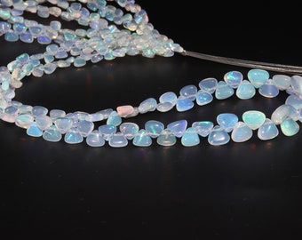 Excellent Ethiopian Opal Smooth Heart Shape Beads    5-7mm Ethiopian Opal Heart Shape Beads   Opal Plain Beads   Multi Fire Opal Beads