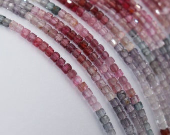 AAA+ Multi Spinel Faceted Cube Shape Beads  2.5mm Spinel Beads   Natural Spinel Box Shape beads  Spinel Cut Beads