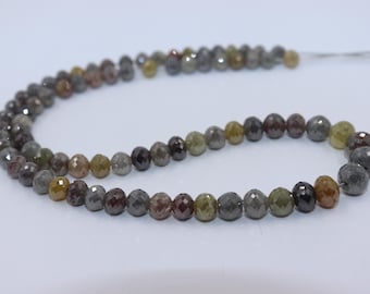 Natural Multi Color Diamond Faceted Round Beads   Multi Color Diamond Faceted Bead 5-7.5mm Faceted Diamond Bead   Fancy Diamond Bead
