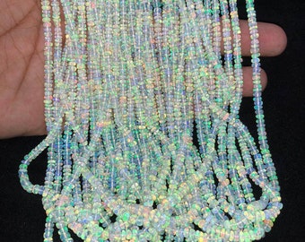 Flashy Ethiopian Opal Smooth Rondelle Bead  Welo Opal Bead Opal Rondelle Beads Ethiopian Opal Plain Beads  Fire Opal Beads  Flashy Opal Bead