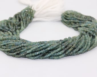 Blue Tourmaline Faceted Rondelle Beads  Indicolite Blue Tourmaline Beads  4mm Blue Tourmaline Shaded Rondelle beads   Wholesale Beads