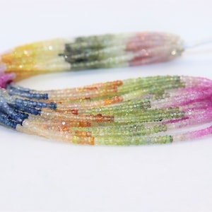 Perline rondelle sfaccettate multi zaffiro di qualità super alta da 2,5-3 mm Perline multi zaffiro Perline multi arcobaleno Perline multi zaffiro