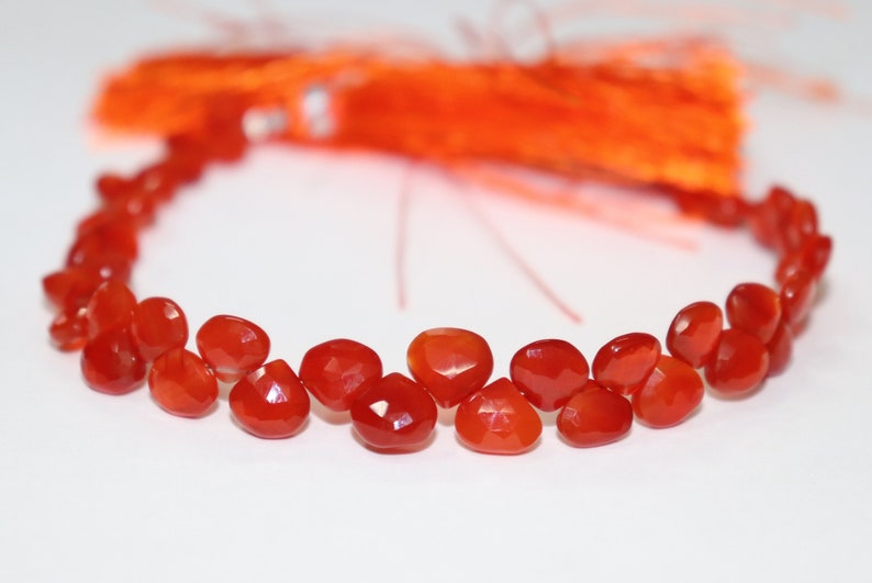 On Sale Carnelian Faceted Heart Shape Beads Carnelian Heart bead Carnelian Side Cut Heart Wholesale Beads Carnelian Briolette
