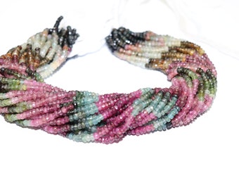 Multi Tourmaline Faceted Rondelle Beads 4.5mm Multi Tourmaline faceted Beads  Multi Tourmaline Rondelle beads  Tourmaline Gemstone Beads