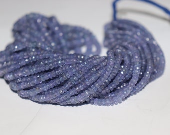 Natural Tanzanite Faceted Rondelle Beads   Tanzanite Beads   Tanzanite Rondelle beads  Blue Beads  Tanzania Beads  Wholesale Beads